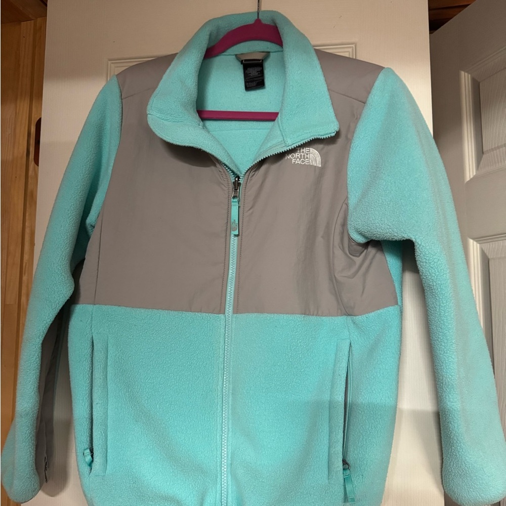 The North Face Turquoise and Gray Fleece Jacket